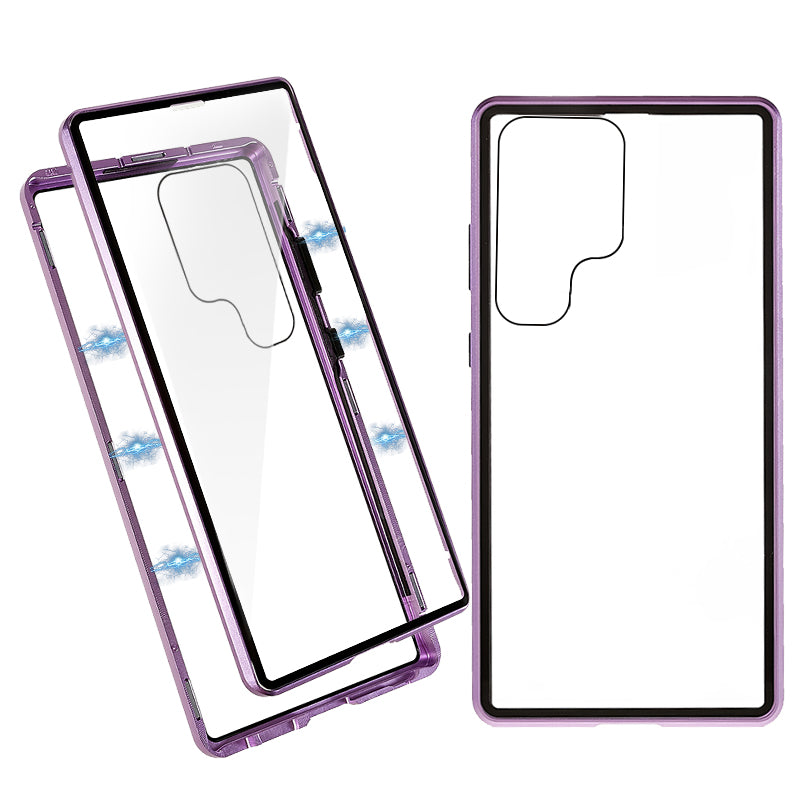 For Samsung Galaxy S23 Ultra Metal Frame Double-sided Tempered Glass Phone Case For Samsung Galaxy S23 Ultra Metal Frame Double-sided Tempered Glass Phone Case
